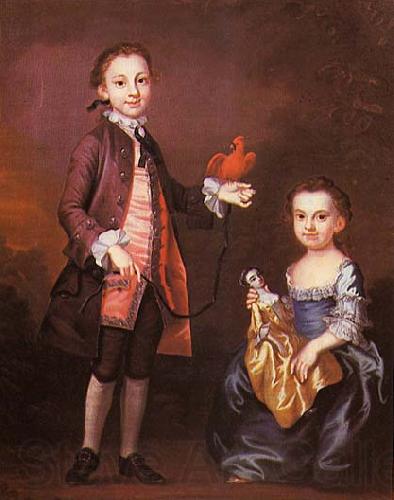 John Wollaston Portrait of Mann Page and his sister Elizabeth Germany oil painting art